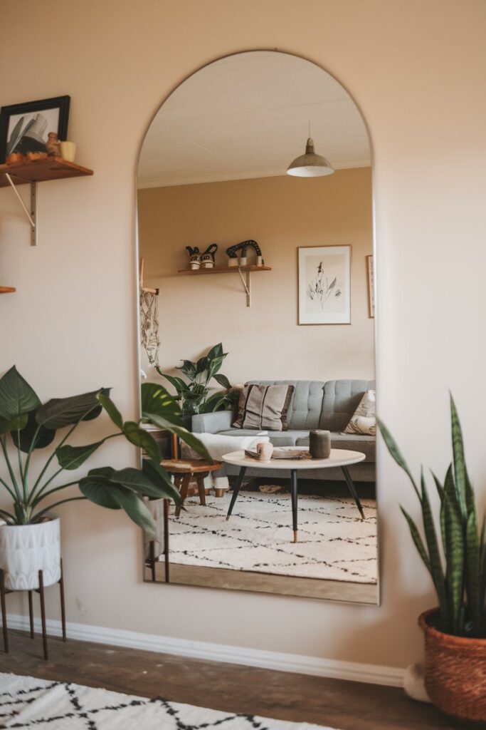 mirror in living room