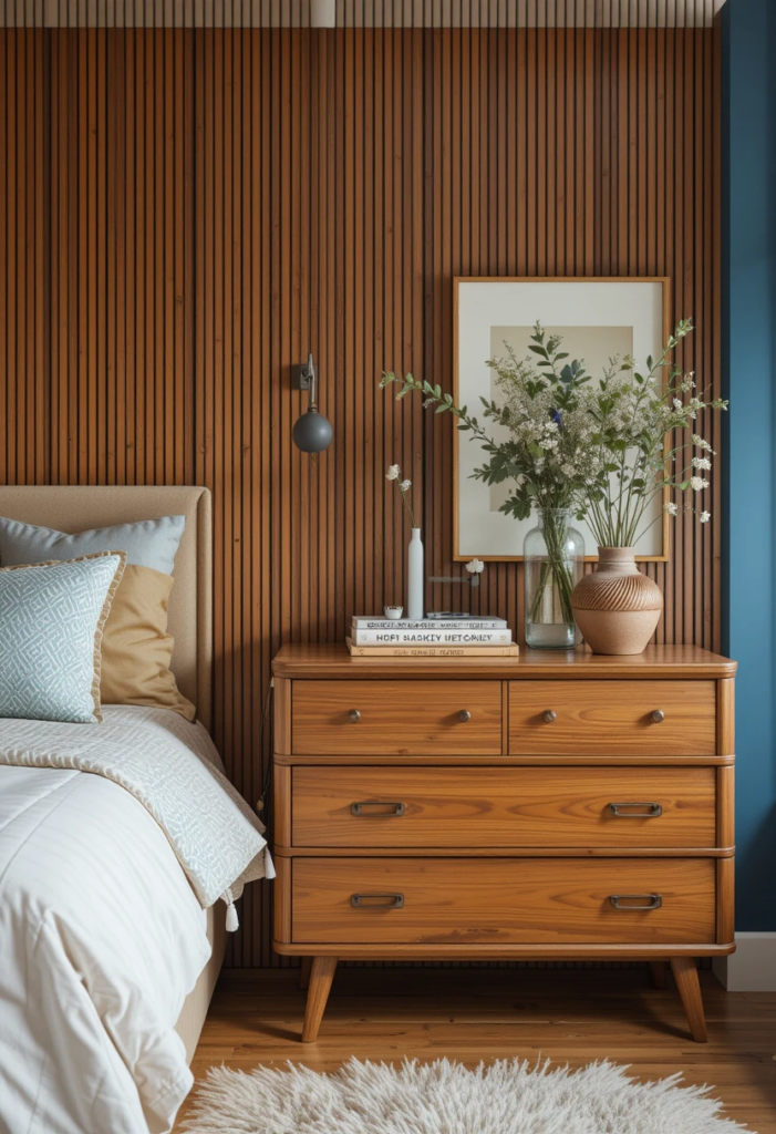 Mid-century modern bedroom horizontal dresser