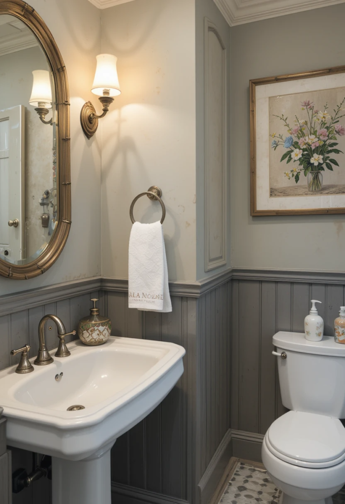 Wainscoting in a Farmhouse Bathroom