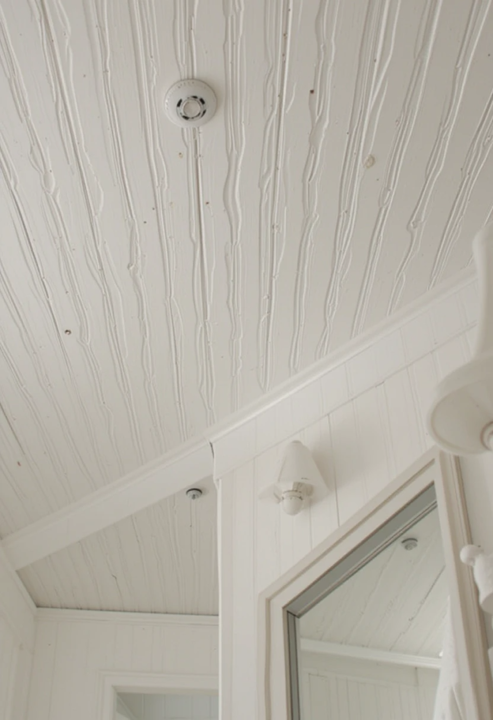 Beadboard Ceiling in a Farmhouse Bathroom