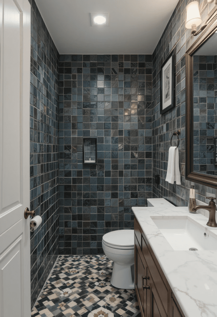 a bold tile in a bathroom remodel