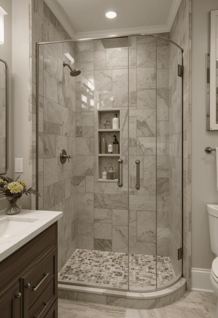 walk-in shower in bathroom remodel