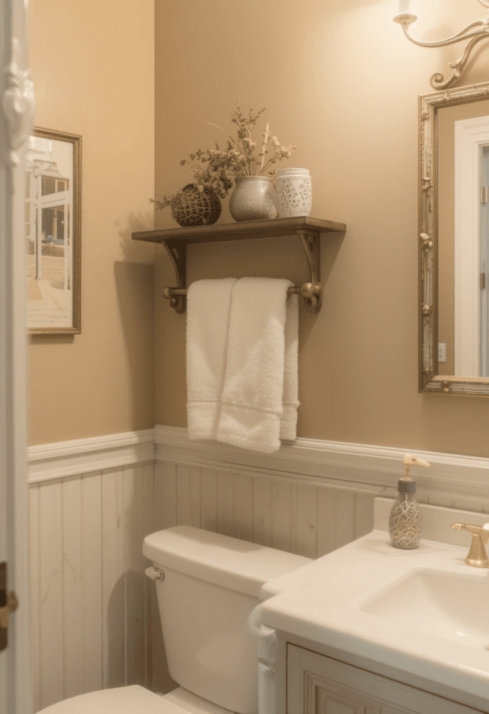 Wainscoting in a bathroom