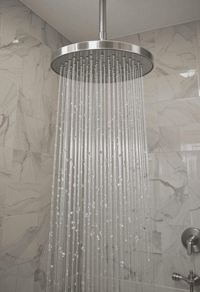 Rain Shower Head in a bathroom