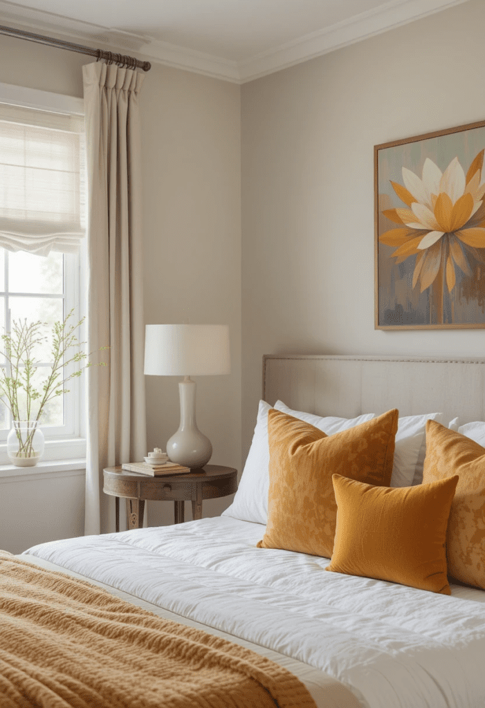 warm tones in cozy bedroom