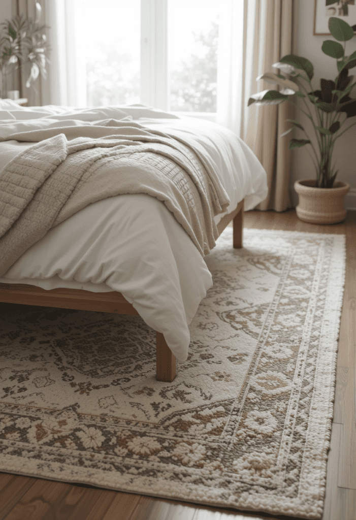 rugs in cozy bedroom