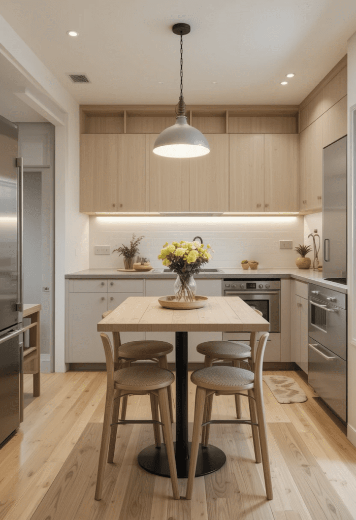 a table as kitchen island