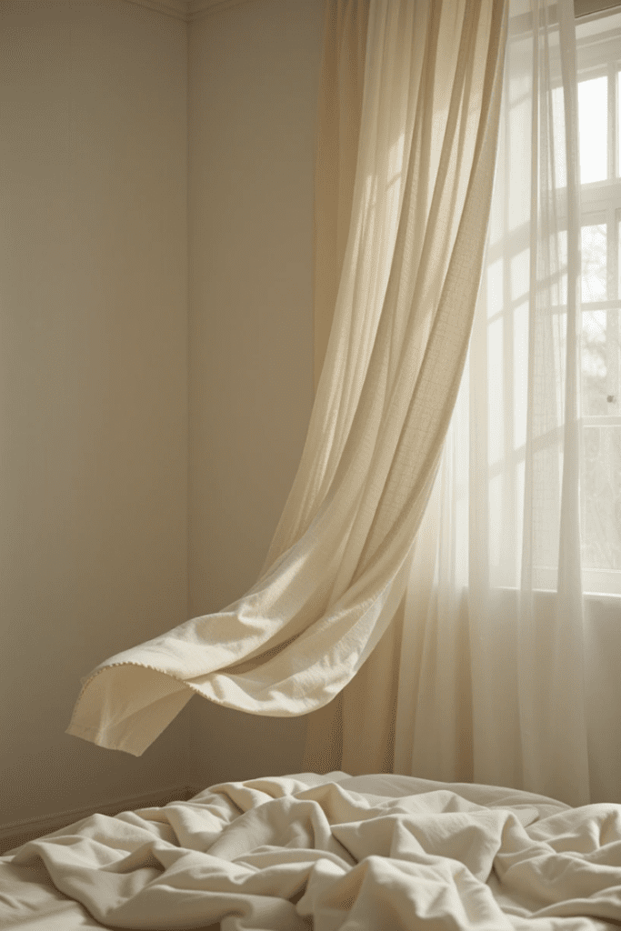 Linen bedroom curtains for a relaxed yet sophisticated look.