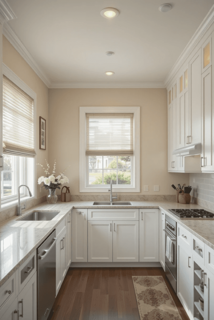 A small kitchen with a smart layout,