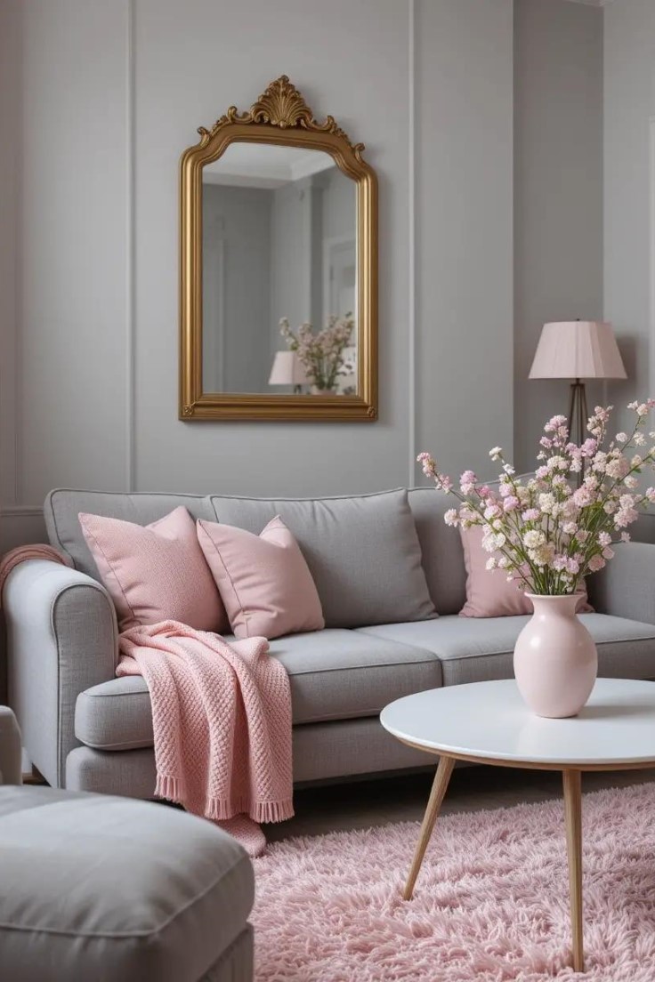 18 Elegant Pink and Gray Living Room Ideas for a Cozy Space - Cozy ...