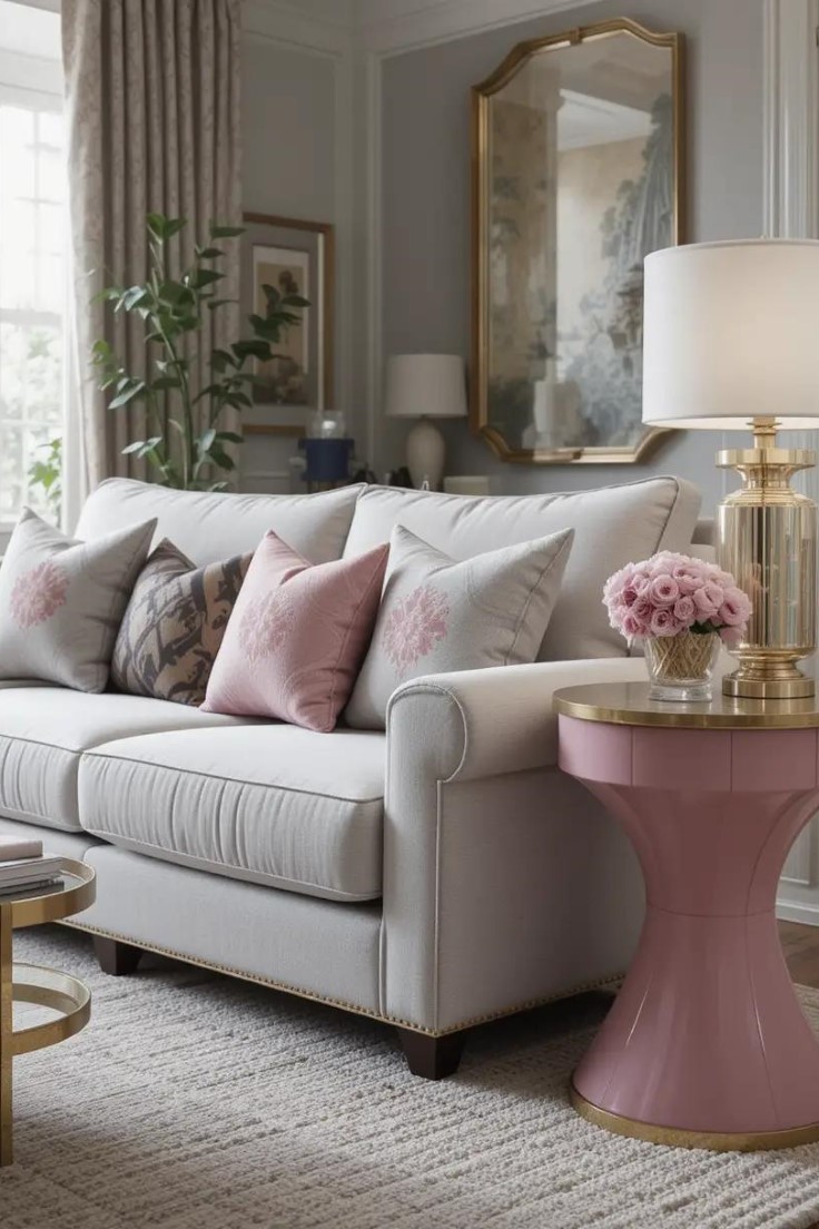 18 Elegant Pink and Gray Living Room Ideas for a Cozy Space - Cozy ...